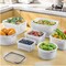 4 PCS Fridge Fruit Storage Containers with Removable Colander, Airtight Food Storage Container, Dishwasher Safe Produce Saver Container for Refrigerator, Keep Berry Fruit Vegetable Fresher Longer
